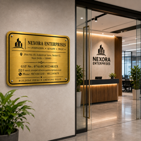 GST Name Board | Company Name Plate With GST | Personalized Customized Name Board | Office Shop Restaurant Hotel Business Name Plate With GST No.