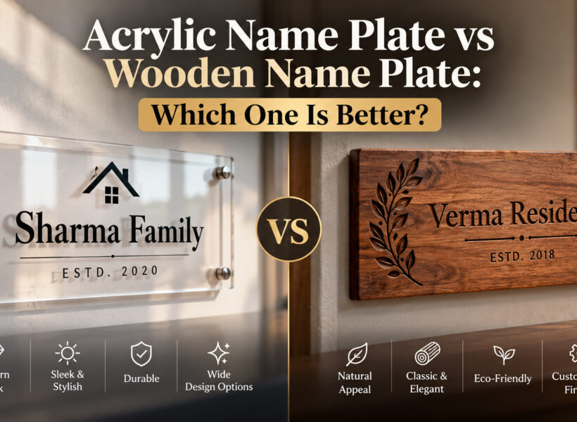 Acrylic Name Plate vs Wooden Name Plate